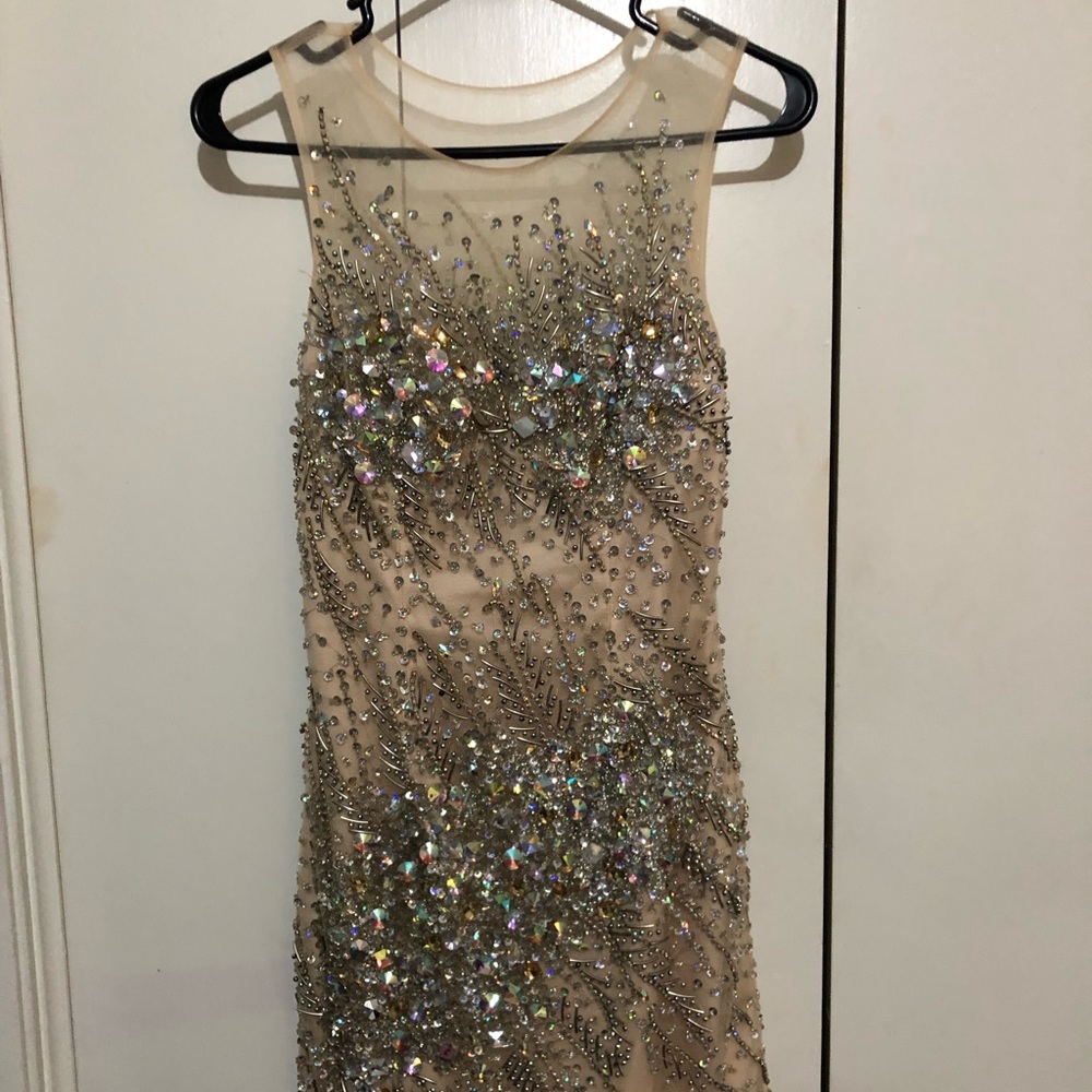 nude cocktail dress